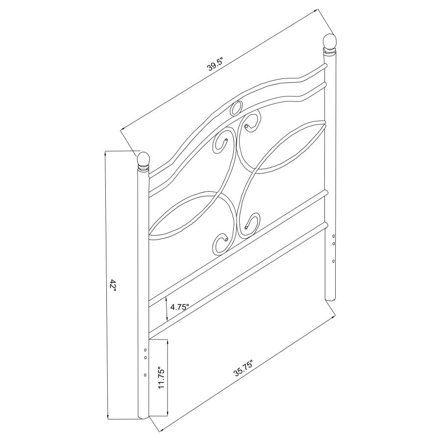 (image for) Callie Metal Twin Open Frame Headboard Matte Black