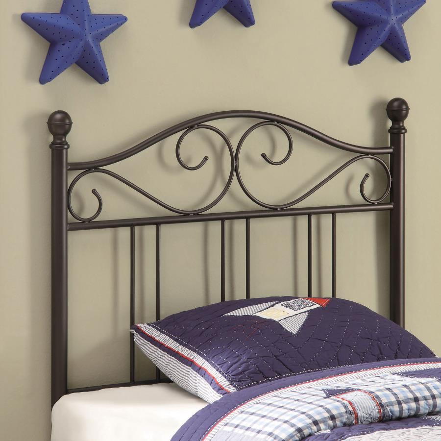 (image for) Ellis Metal Twin Open Frame Headboard Dark Bronze