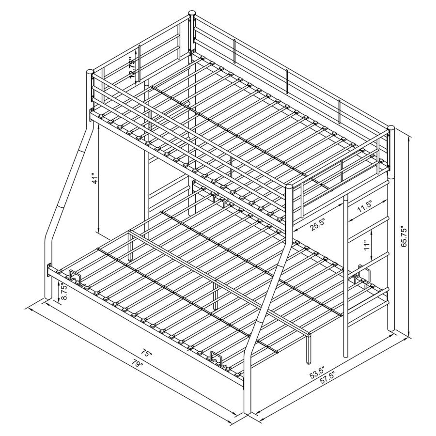 (image for) Hayward Metal Twin Over Full Bunk Bed Black