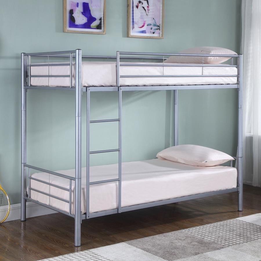 (image for) Hayward Metal Twin Over Twin Bunk Bed Silver