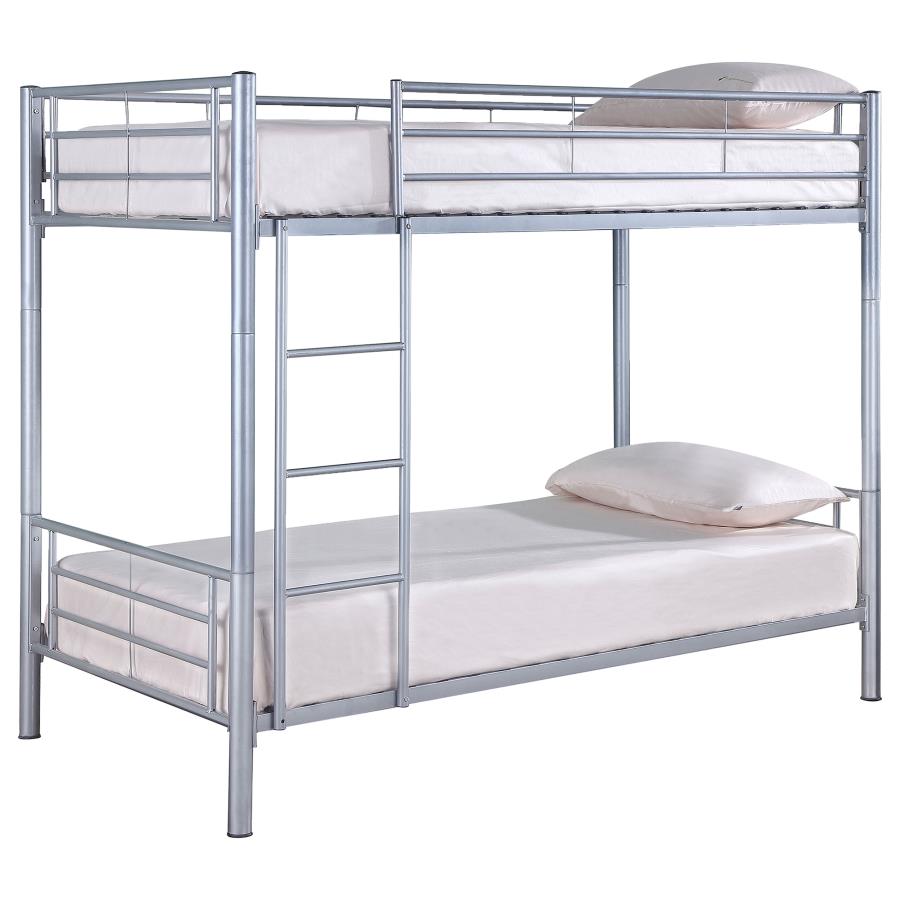 (image for) Hayward Metal Twin Over Twin Bunk Bed Silver