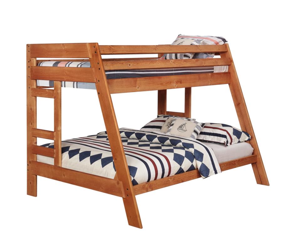 (image for) Wrangle Hill Wood Twin Over Full Bunk Bed Amber Wash