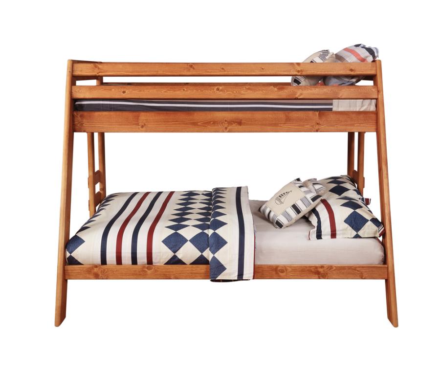 (image for) Wrangle Hill Wood Twin Over Full Bunk Bed Amber Wash