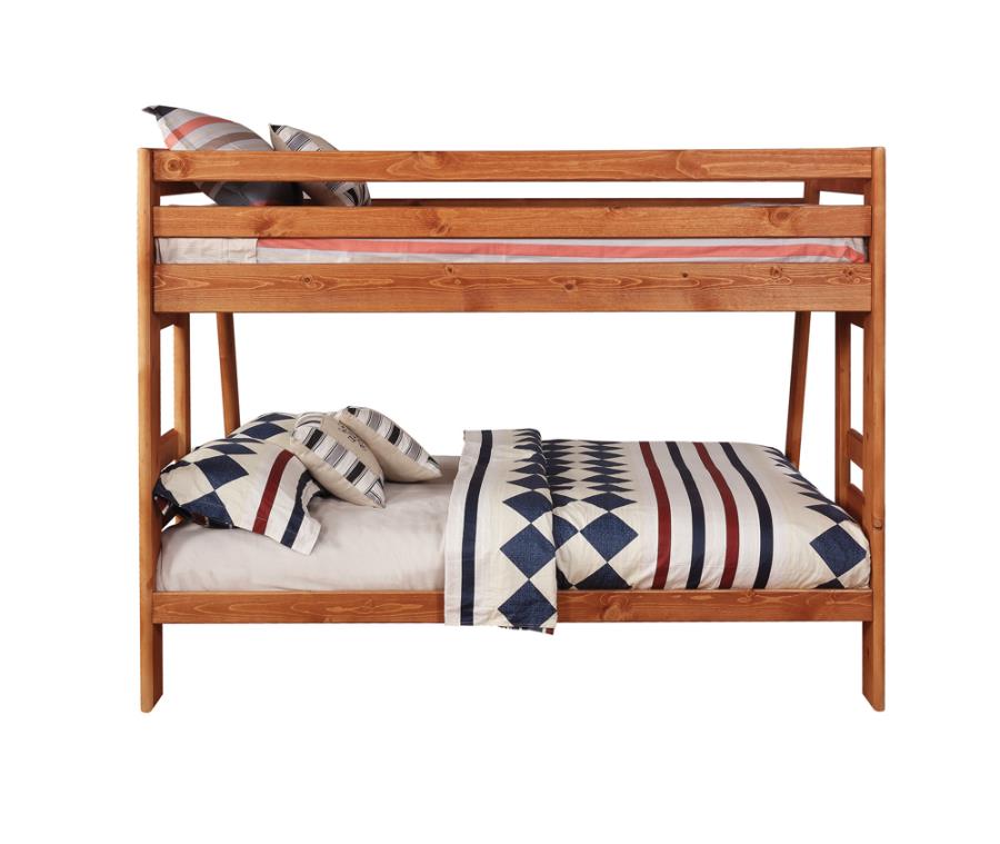 (image for) Wrangle Hill Wood Twin Over Full Bunk Bed Amber Wash