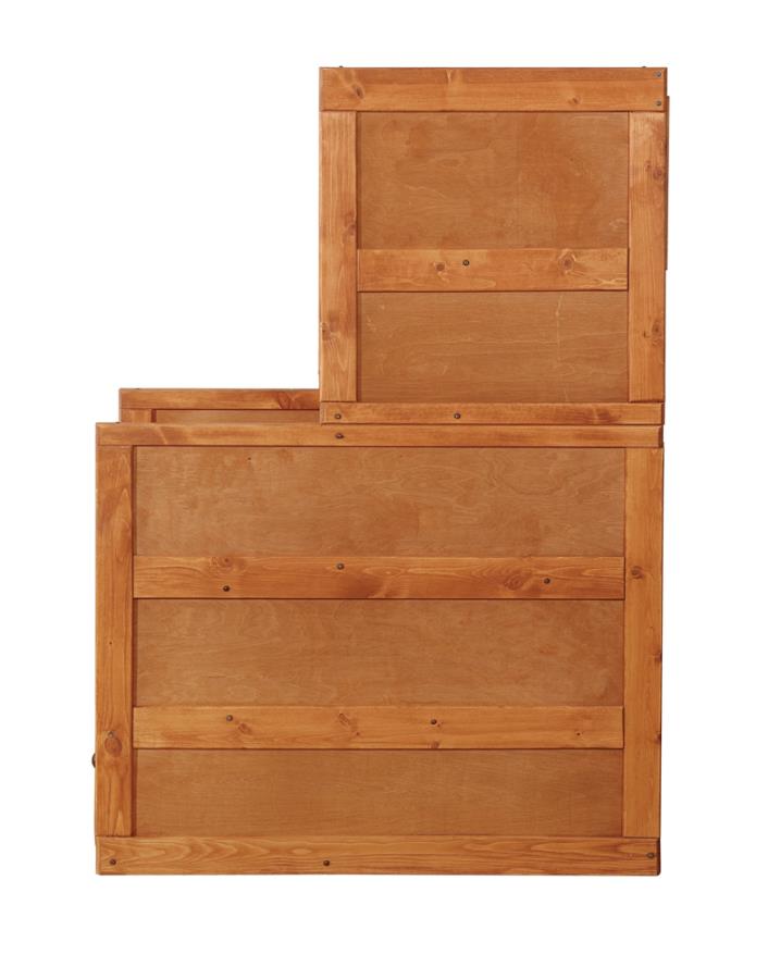 (image for) Wrangle Hill 4-drawer Stairway Chest Washed Amber