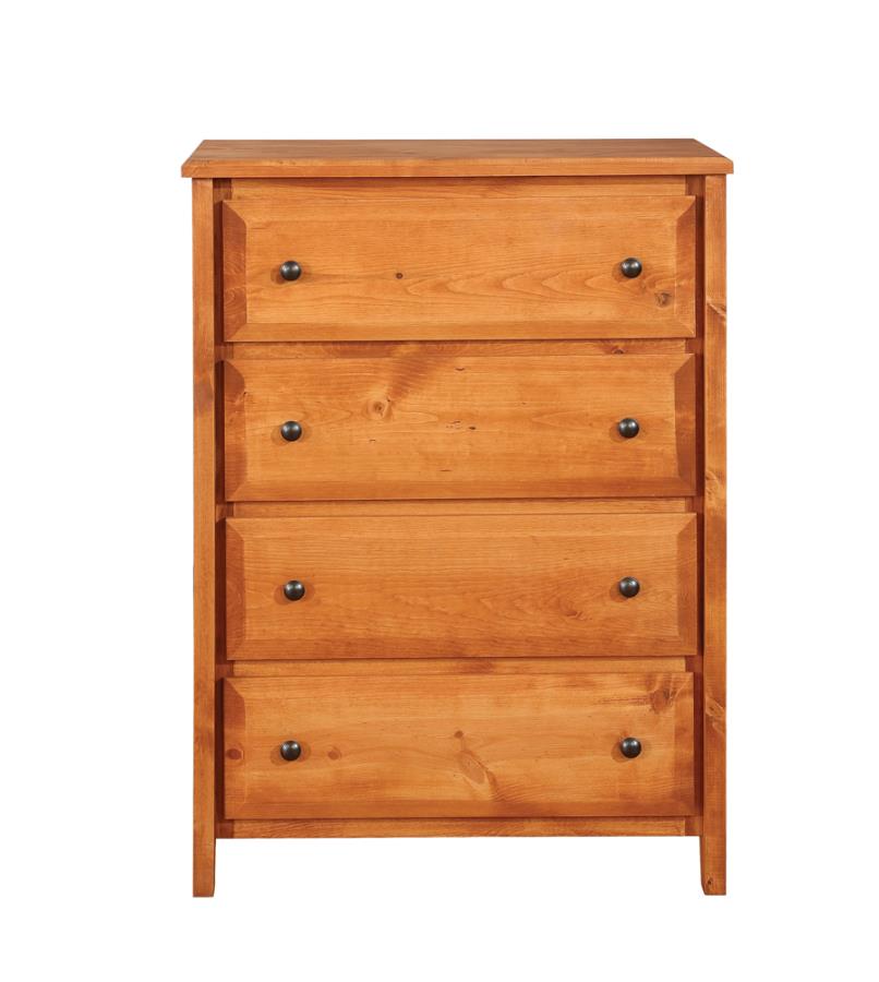 (image for) Wrangle Hill 4-drawer Bedroom Chest Washed Amber