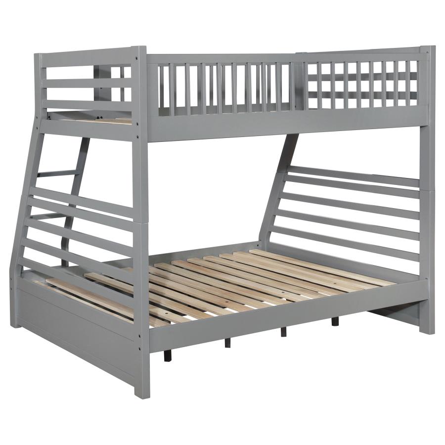 (image for) Ashton 2-drawer Wood Twin Over Full Bunk Bed Grey