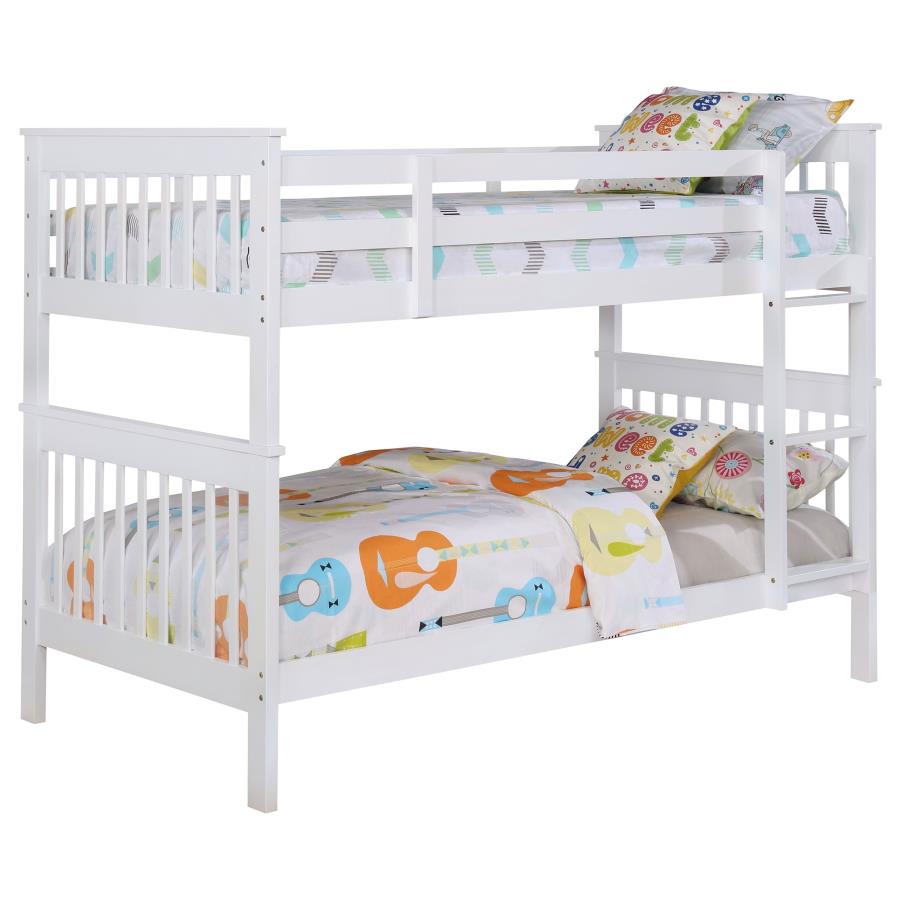 (image for) Chapman Wood Twin Over Twin Bunk Bed White