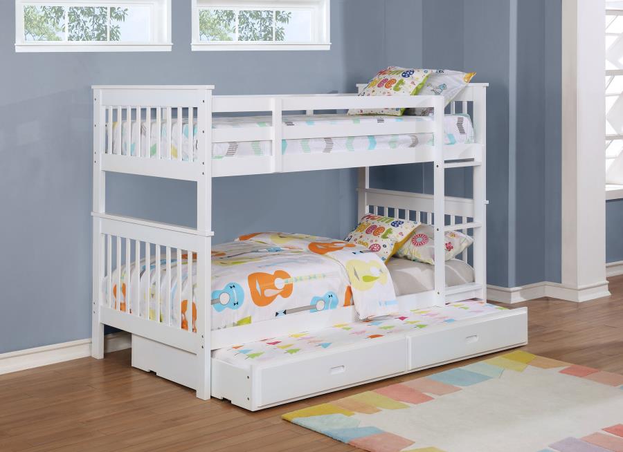 (image for) Chapman Wood Twin Over Twin Bunk Bed White