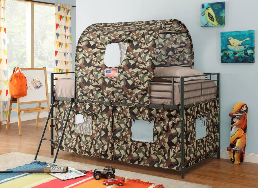 (image for) Camouflage Twin Tent Loft Bed Army Green