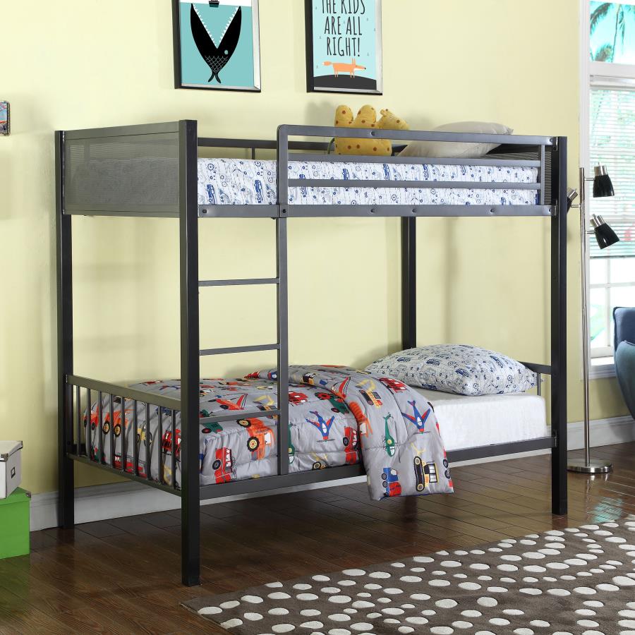 (image for) Meyers Metal Twin Over Twin Bunk Bed Black