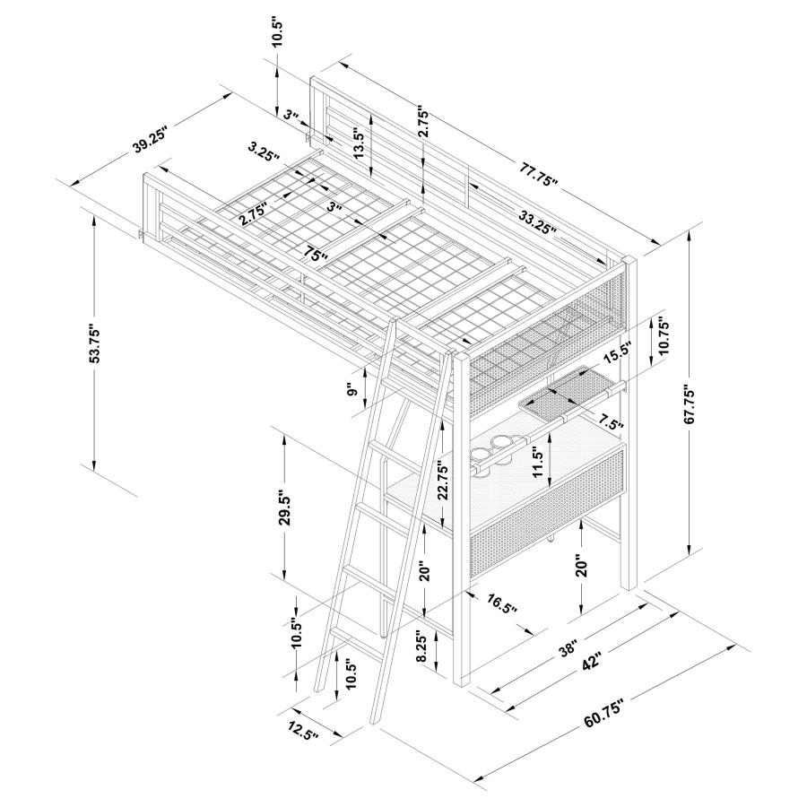 (image for) Meyers Twin Loft Add-on Black and Gunmetal