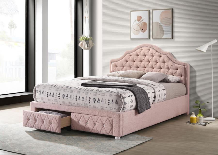 (image for) Ashleigh 44-inch Upholstered Full Storage Platform Bed Pink