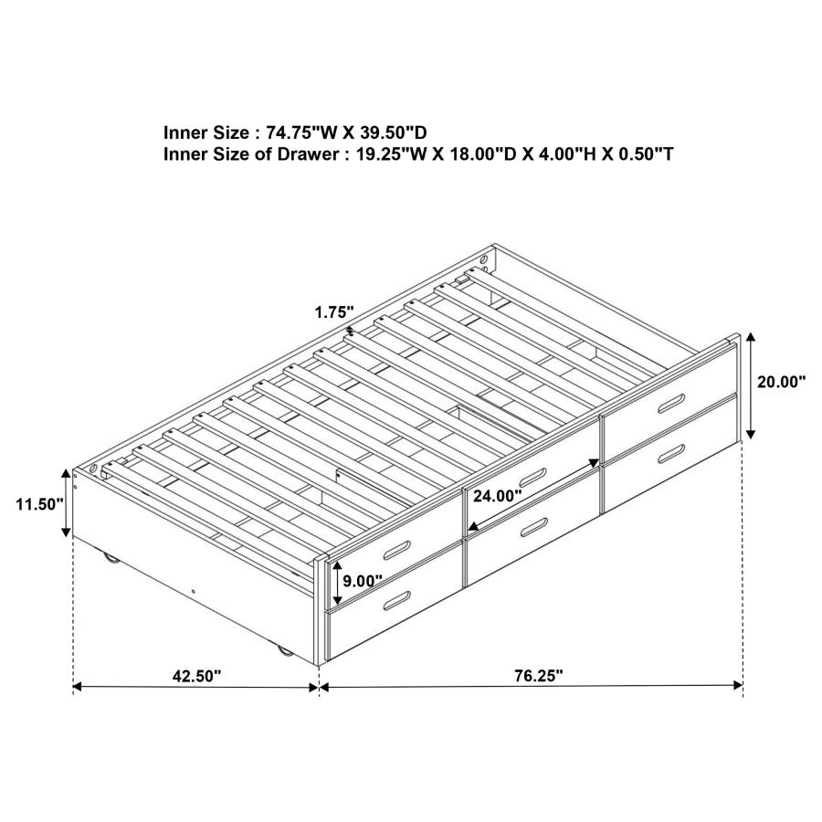 (image for) Atkin 3-drawer Twin XL Over Queen Bunk Bed Weathered Walnut