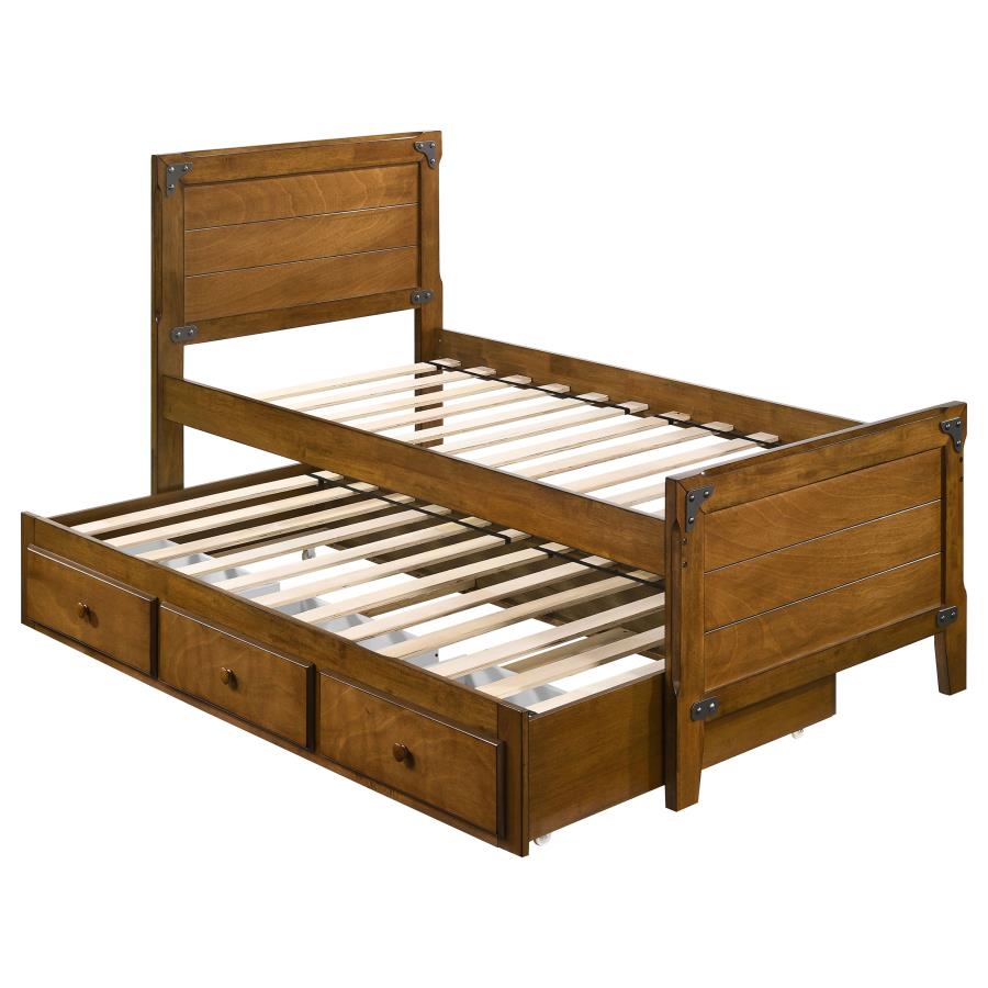 (image for) Granger Wood Twin Storage Captains Bed Rustic Honey