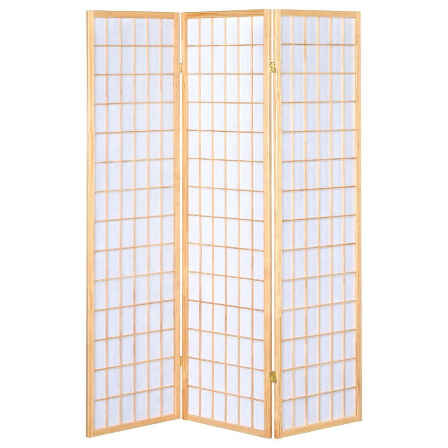 (image for) Carrie 3-Panel Room Divider Folding Shoji Screen Natural