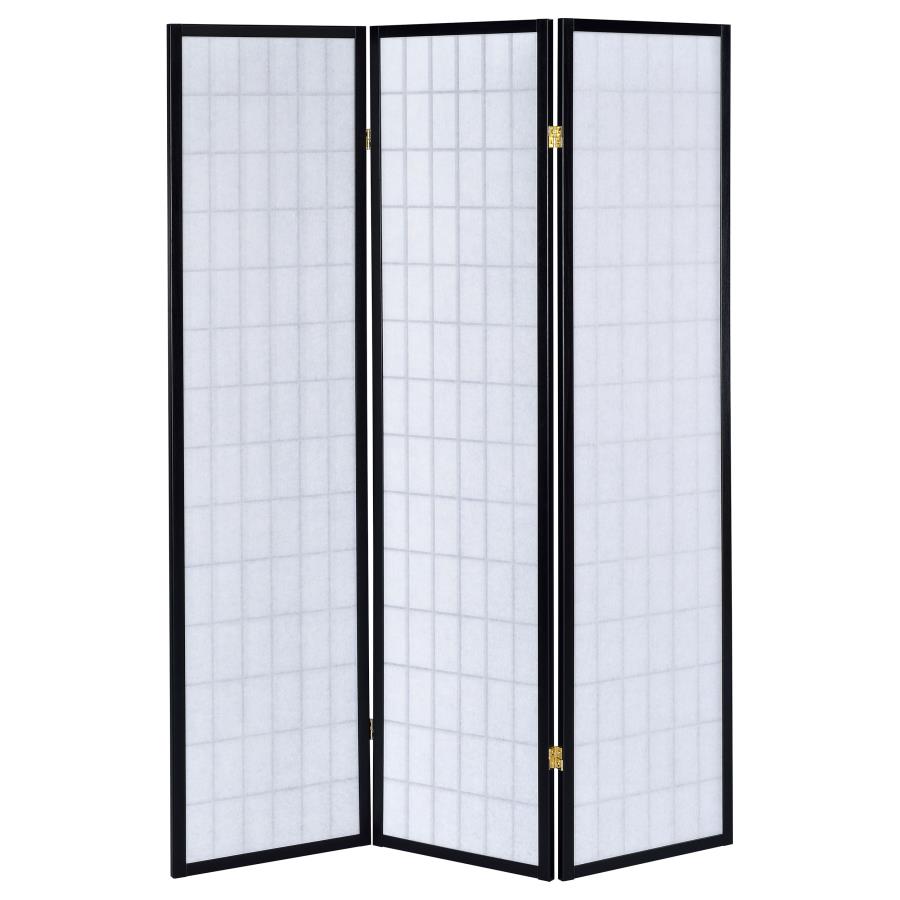 (image for) Carrie 3-Panel Room Divider Folding Shoji Screen Black