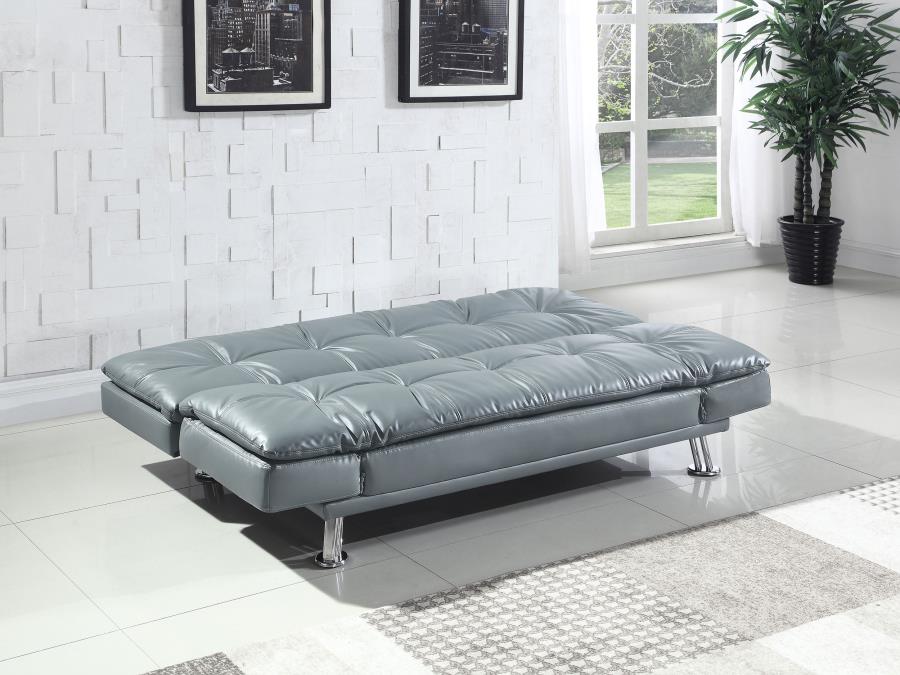 (image for) Dilleston Upholstered Tufted Convertible Sofa Bed Grey