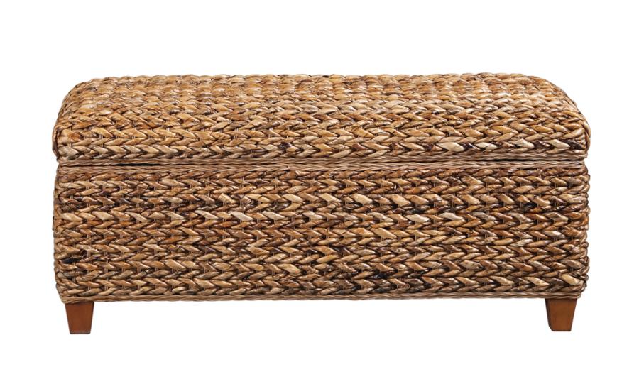 (image for) Laughton Hand-Woven Banana Leaf Storage Trunk Amber