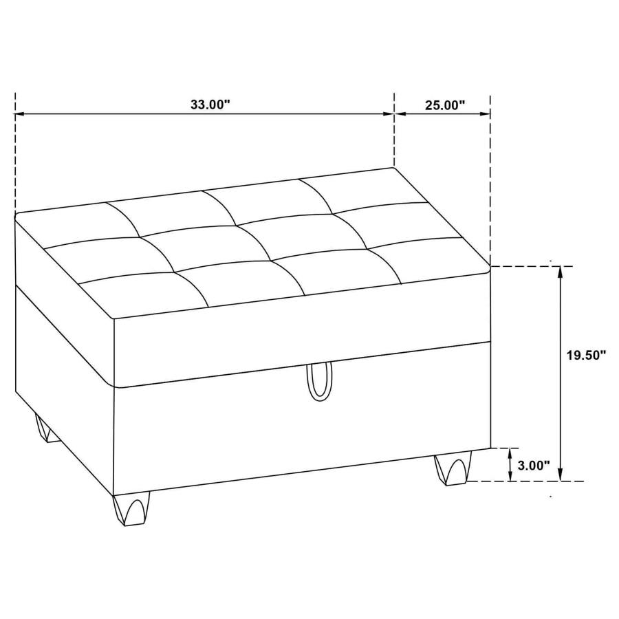 (image for) Stonenesse Sectional Sofa with Storage Ottoman Set Grey