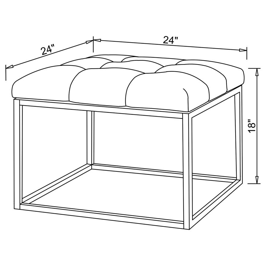 (image for) Swanson Square Upholstered Tufted Ottoman White