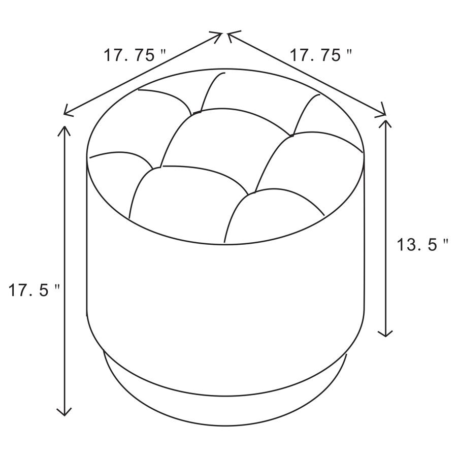 (image for) Bowman Round Upholstered Tufted Swivel Ottoman White