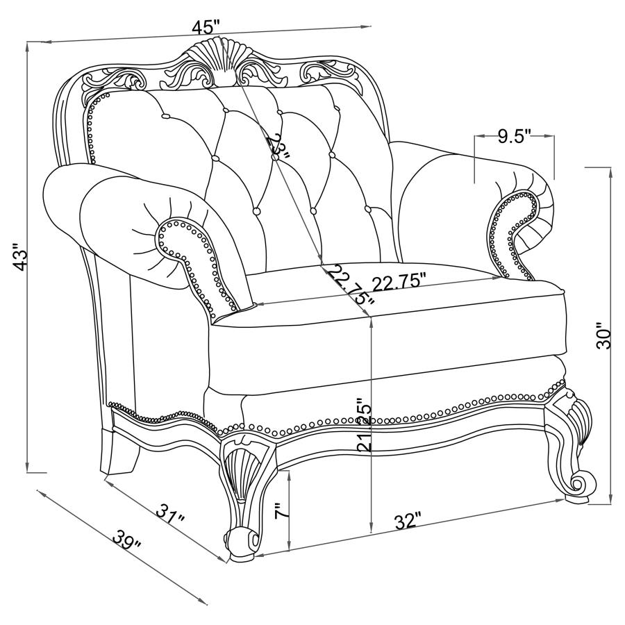 (image for) Victoria 3-piece Full Leather Upholstered Sofa Set Brown