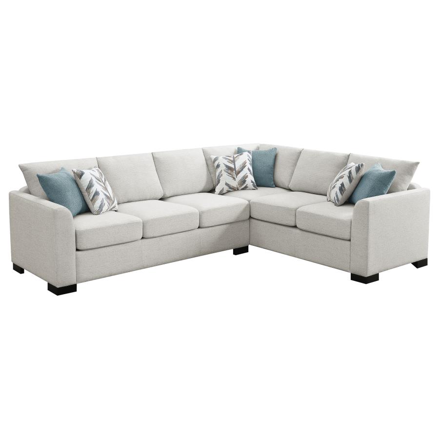 (image for) Ashford Chenille Upholstered Sleeper Sectional Sofa Greige