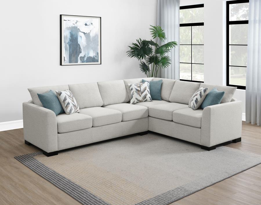 (image for) Ashford Chenille Upholstered Sleeper Sectional Sofa Greige