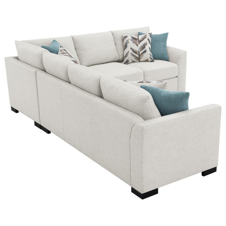 (image for) Ashford Chenille Upholstered Sleeper Sectional Sofa Greige