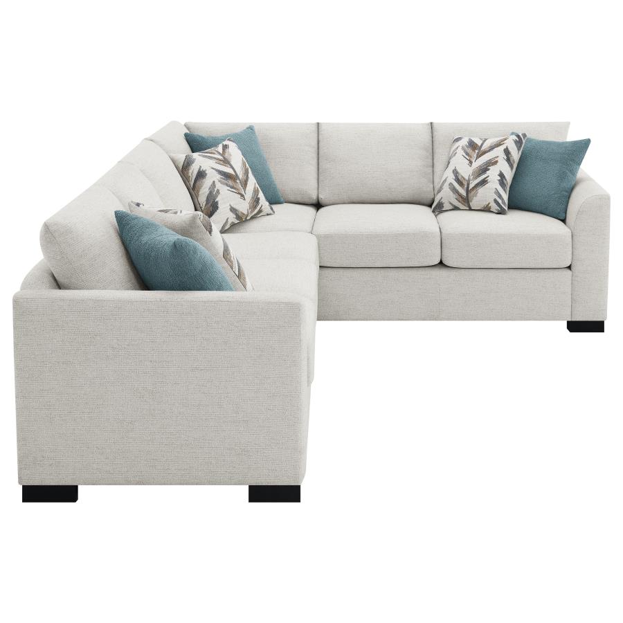 (image for) Ashford Chenille Upholstered Sleeper Sectional Sofa Greige