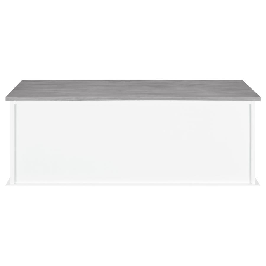 (image for) Alma 3-drawer Storage Bench White and Weathered Grey