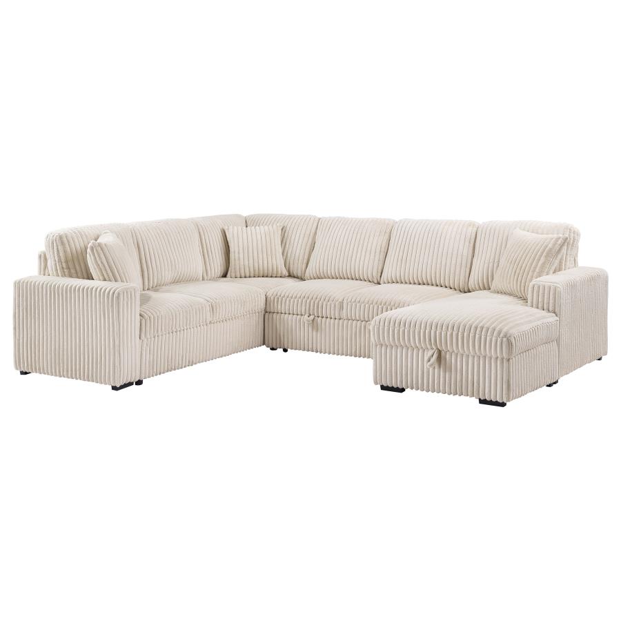 (image for) Devonshire Sleeper Sectional Sofa Storage Chaise Camel