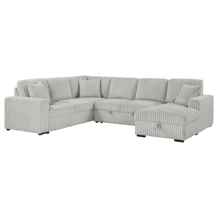 (image for) Devonshire Sleeper Sectional Sofa Storage Chaise Grey