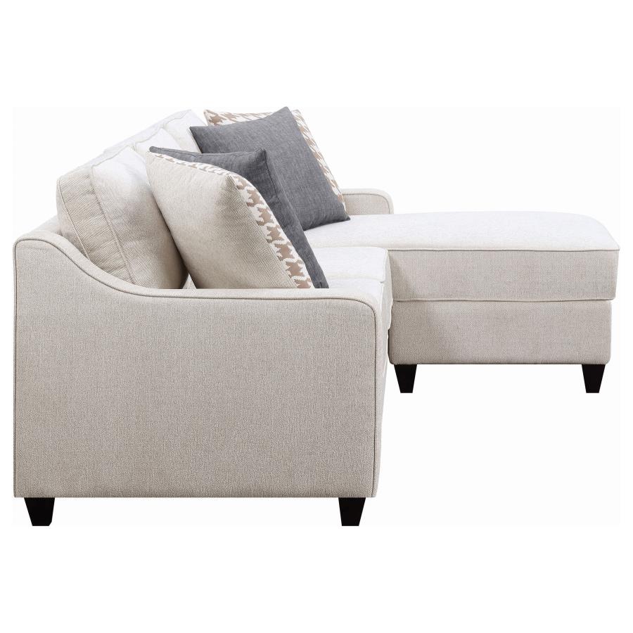 (image for) Mcloughlin Upholstered Sloped Arm Sectional Sofa Platinum