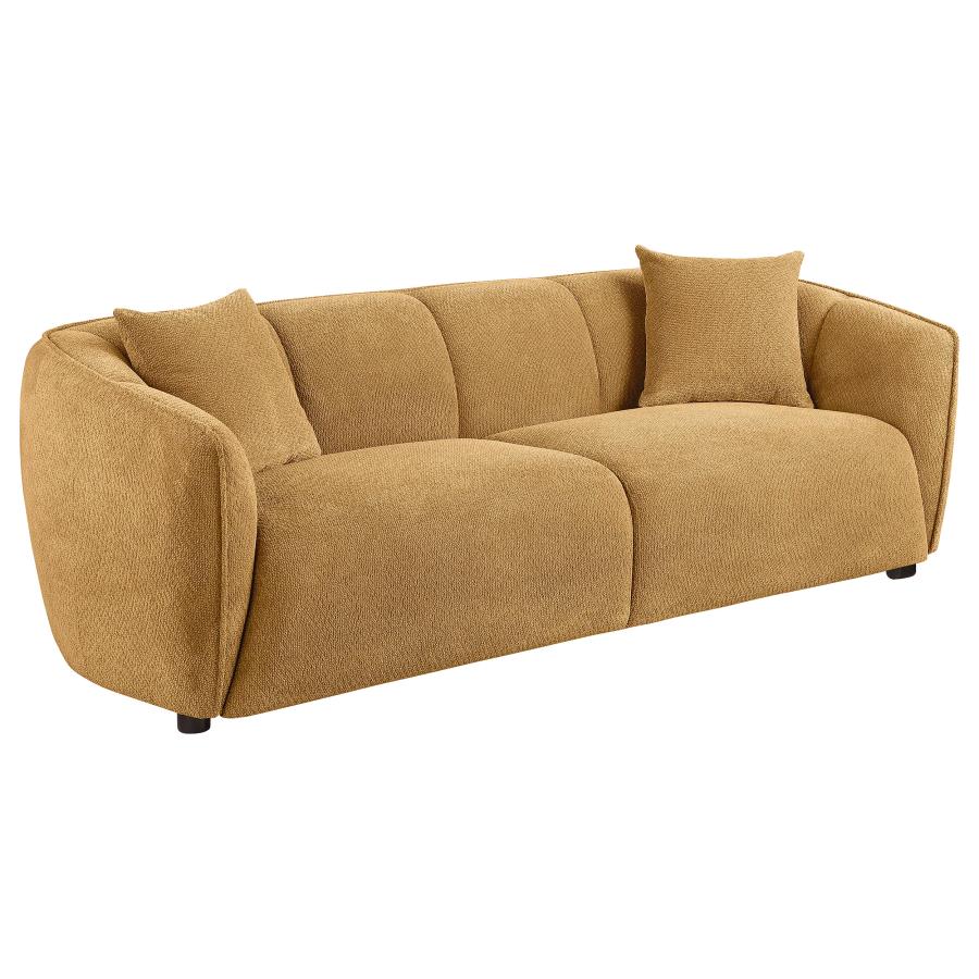 (image for) Aleisha Chenille Upholstered Sofa Mustard Yellow