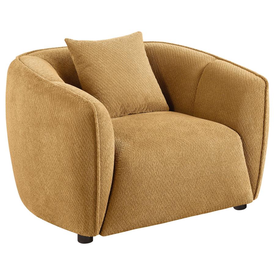 (image for) Aleisha Chenille Upholstered Accent Chair Mustard Yellow