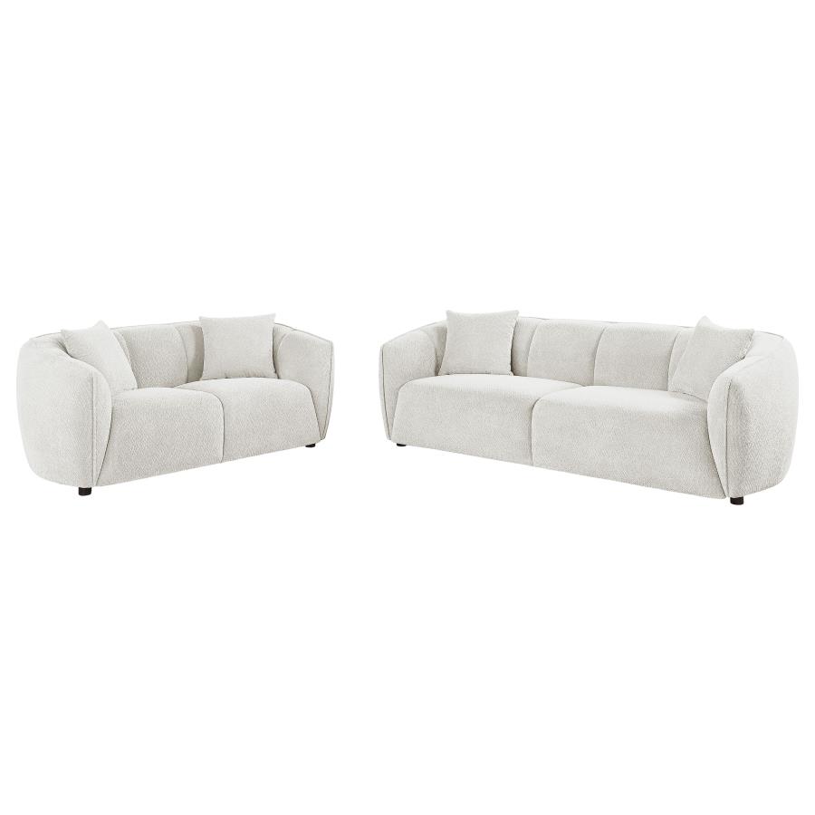 (image for) Aleisha 2-piece Chenille Upholstered Sofa Set Ivory