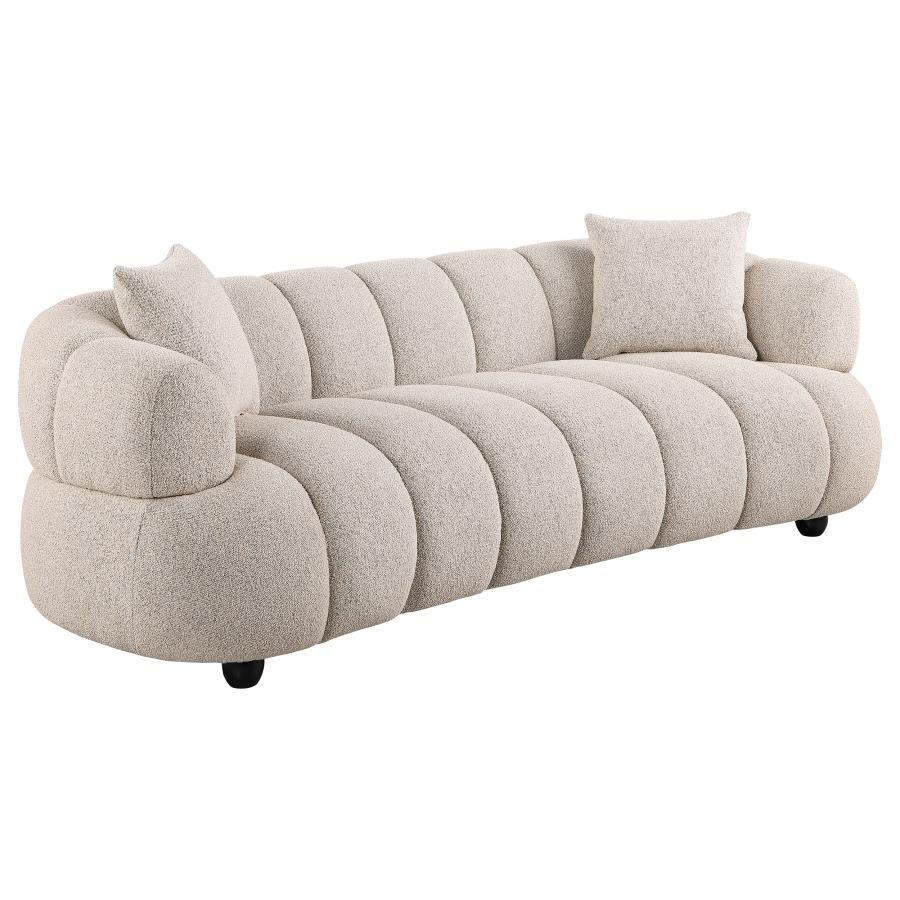 (image for) Whitney Contemporary Channel Tufted Boucle Upholstered Sofa