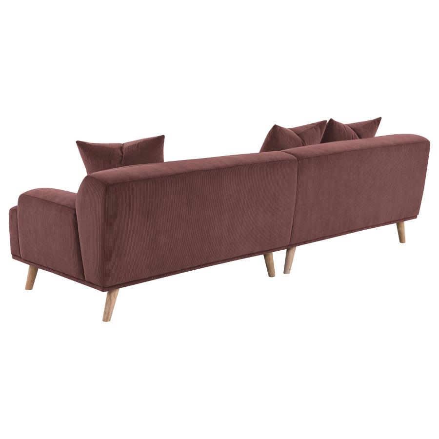 (image for) Elizabeth Corduroy Upholstered Extra Long Sofa Wine Red