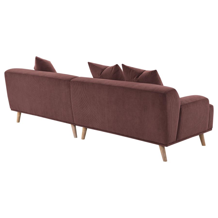 (image for) Elizabeth Corduroy Upholstered Extra Long Sofa Wine Red