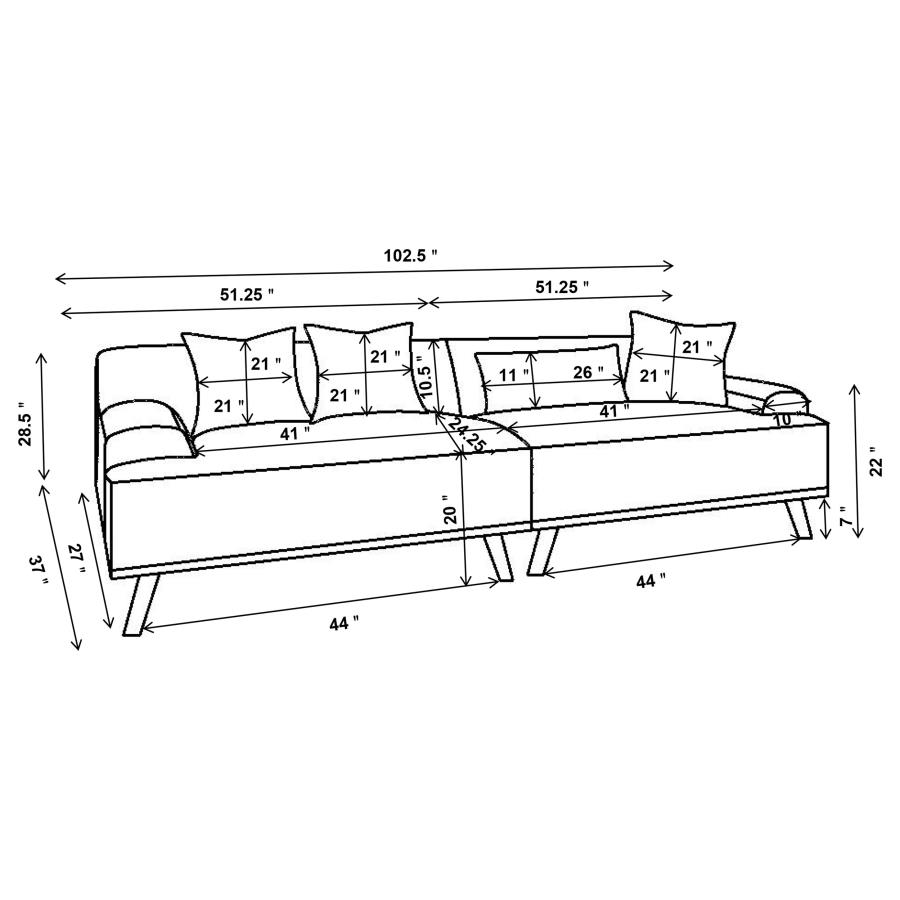 (image for) Elizabeth Corduroy Upholstered Extra Long Sofa Wine Red