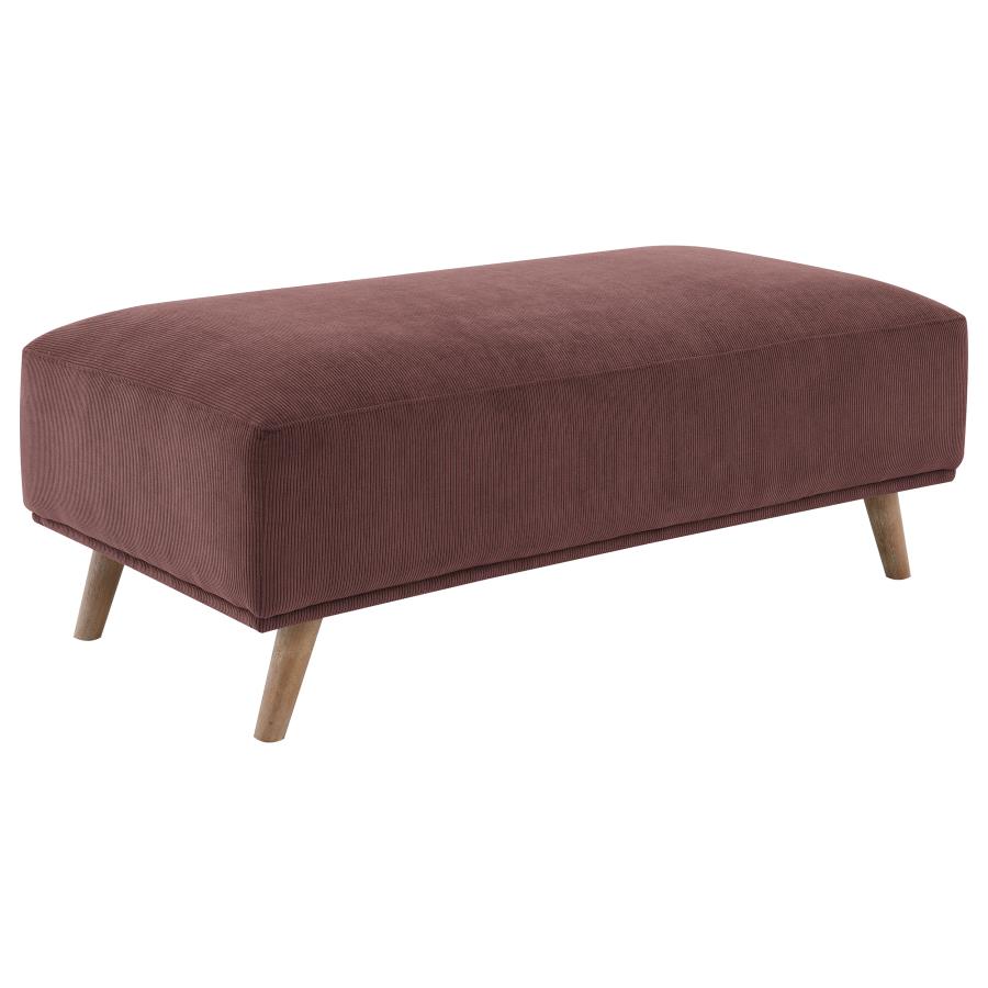 (image for) Elizabeth Corduroy Upholstered Ottoman Wine Red