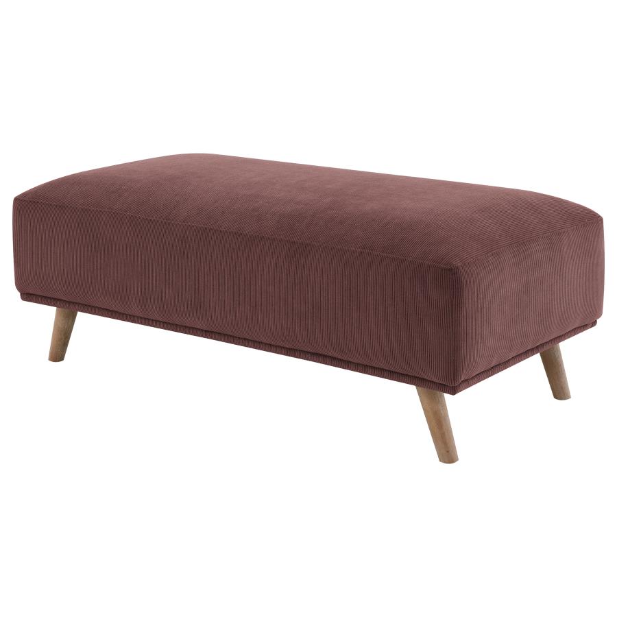 (image for) Elizabeth Corduroy Upholstered Ottoman Wine Red