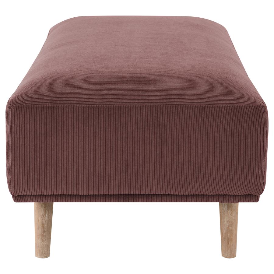 (image for) Elizabeth Corduroy Upholstered Ottoman Wine Red