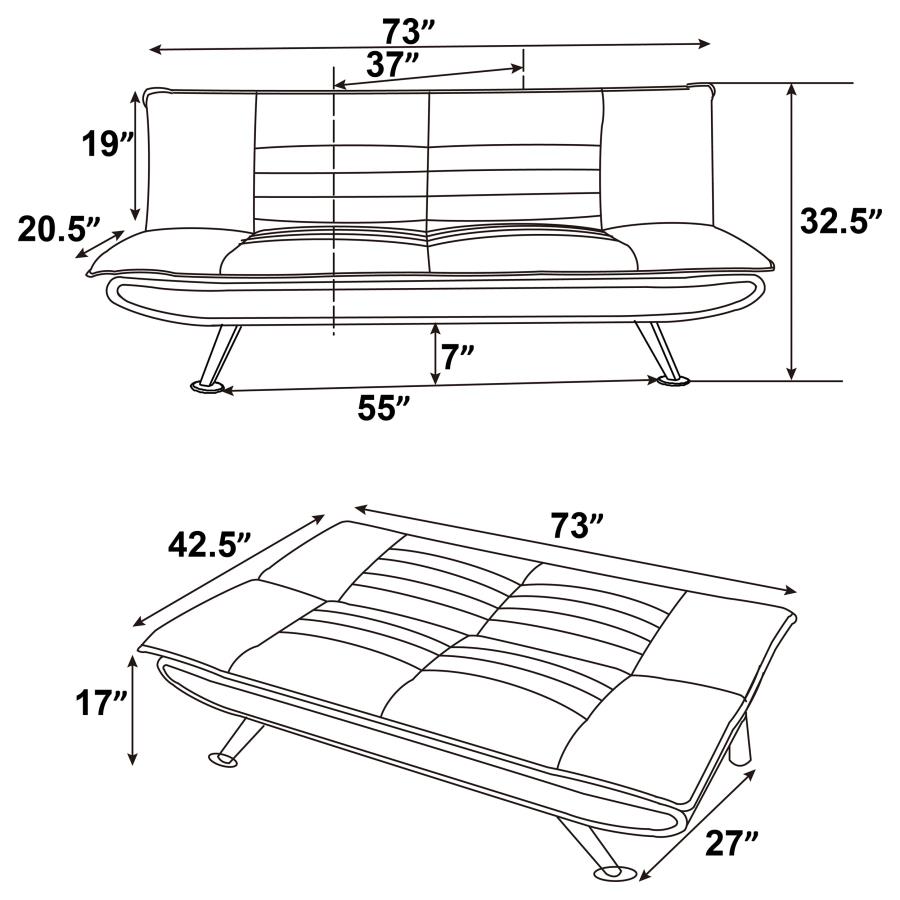 (image for) Julian Upholstered Tufted Convertible Sofa Bed Grey