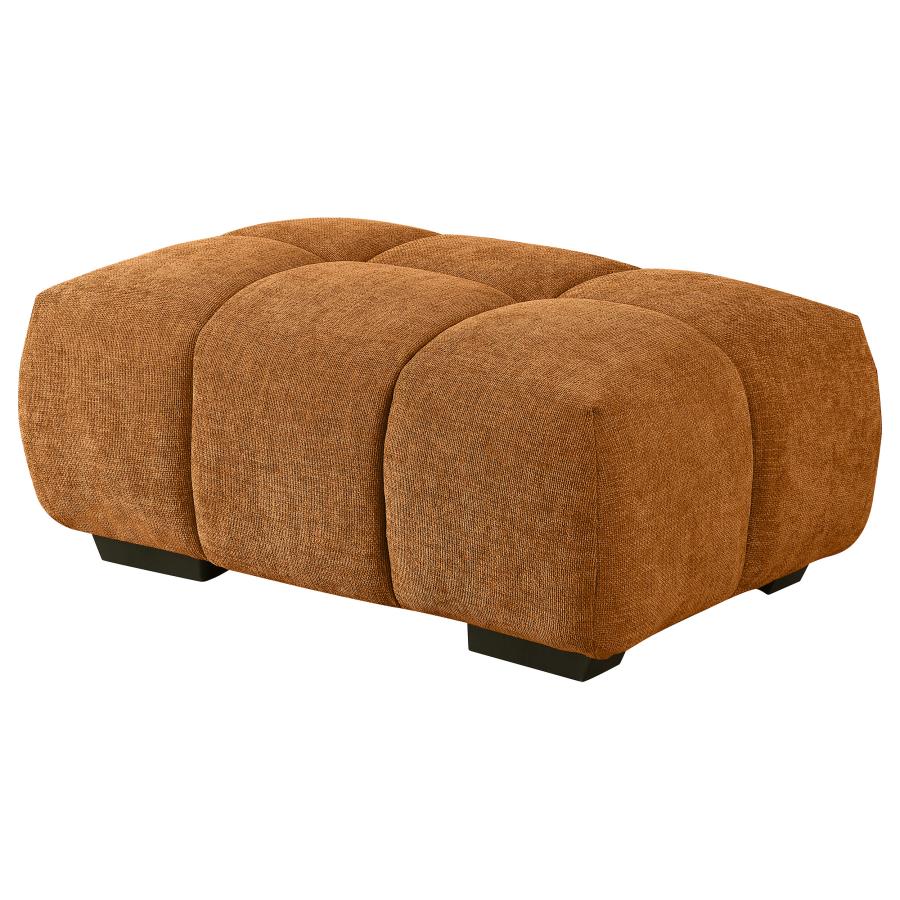 (image for) Camacho Rectangular Upholstered Tufted Ottoman Orange