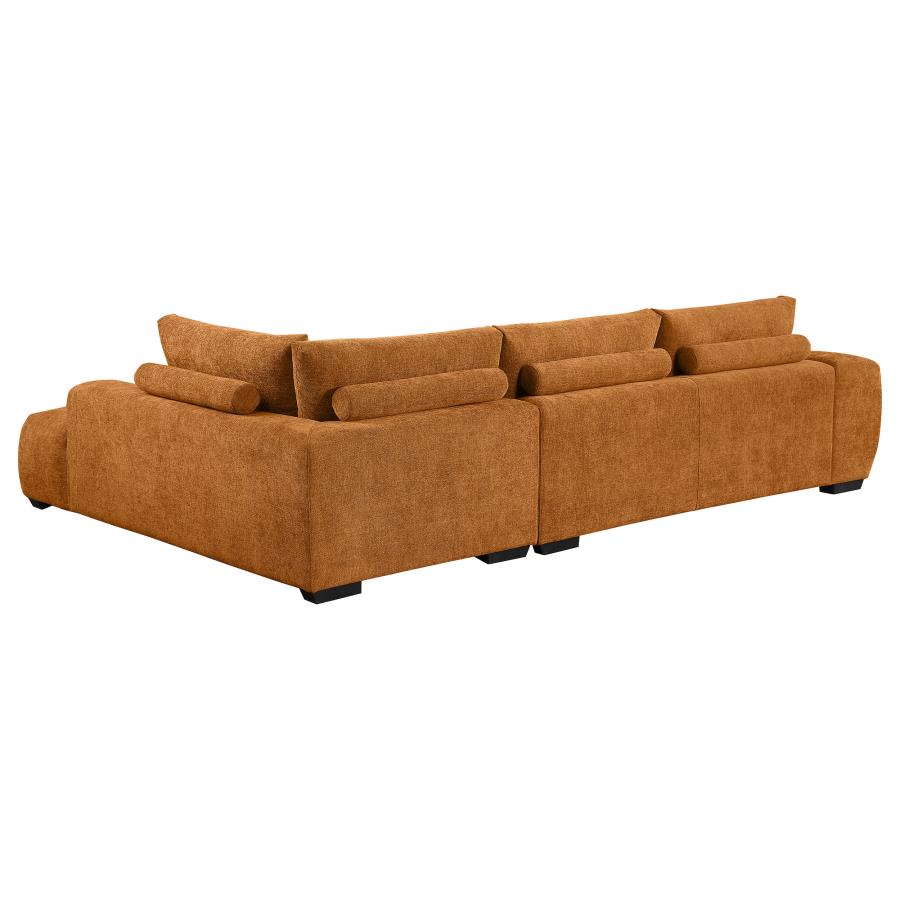 (image for) Camacho Upholstered Sectional Sofa with Ottoman Set Orange