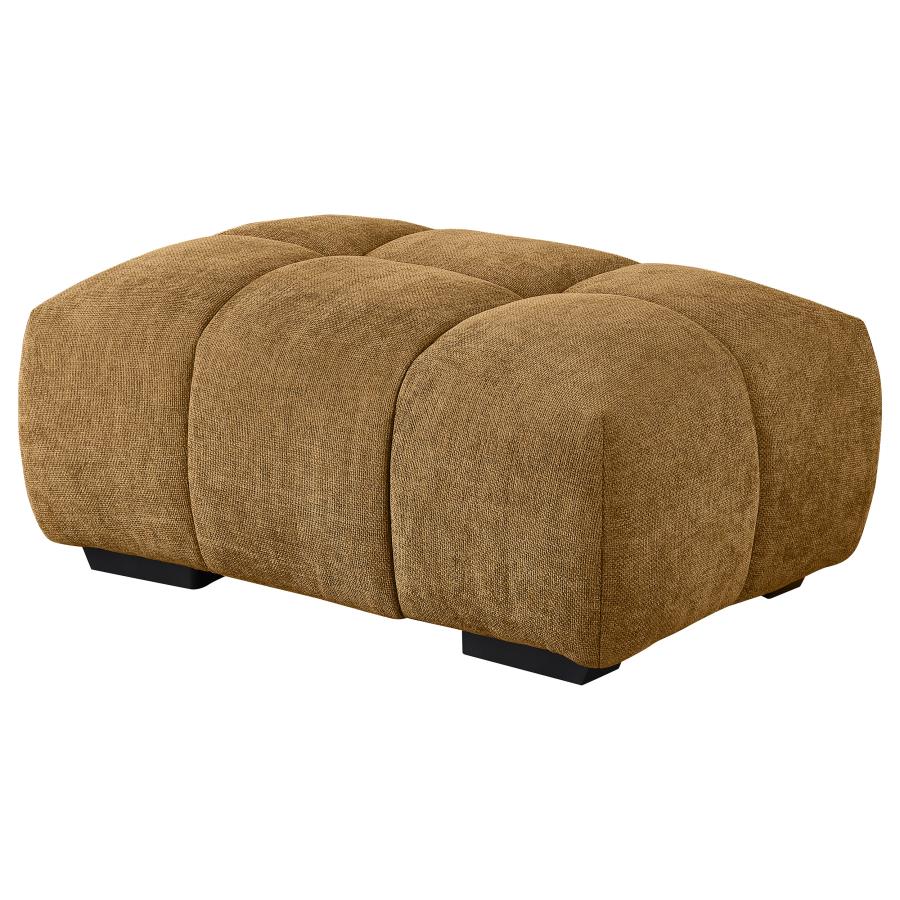 (image for) Camacho Rectangular Upholstered Tufted Ottoman Amber