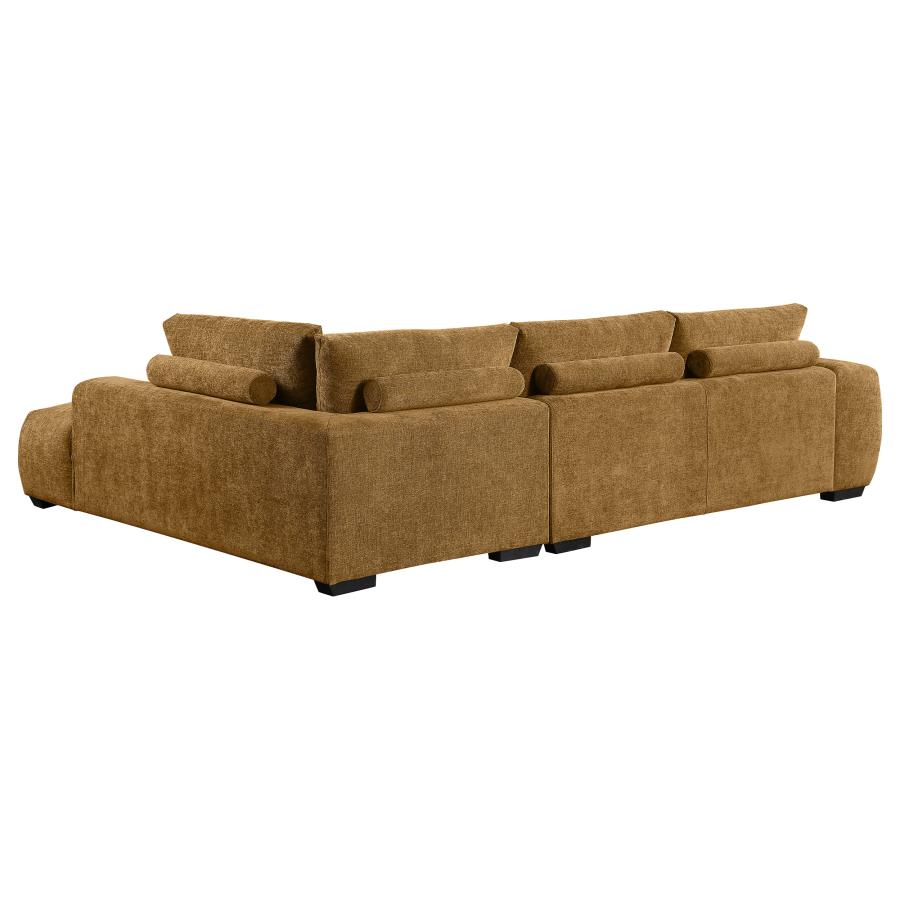 (image for) Camacho Upholstered Sectional Sofa with Ottoman Set Amber